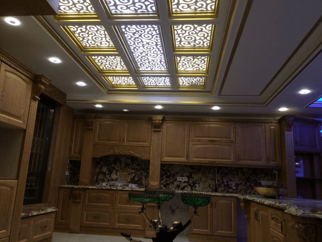 صورة لأنواع بلاط سقف المطبخ